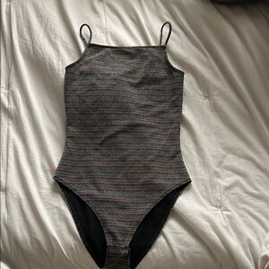 Black Bodysuit One Piece with Spaghetti Straps